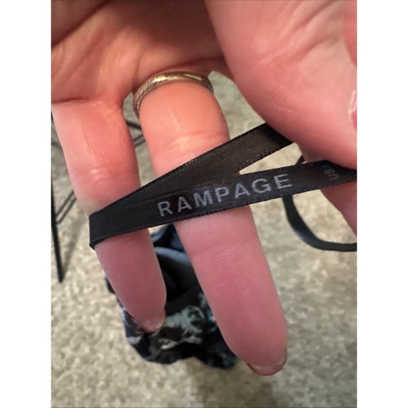 Vintage 90s Y2K Rampage Dress Black Floral Mesh Maxi Boho Retro Prom Goth Small - Picture 9 of 11